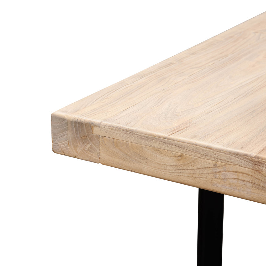 Reclaimed Elm Wood Dining Table 3m - Rustic Natural - Thick Top - View 9