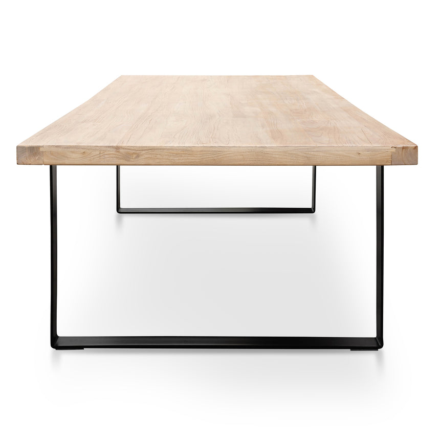 Reclaimed Elm Wood Dining Table 3m - Rustic Natural - Thick Top - View 8