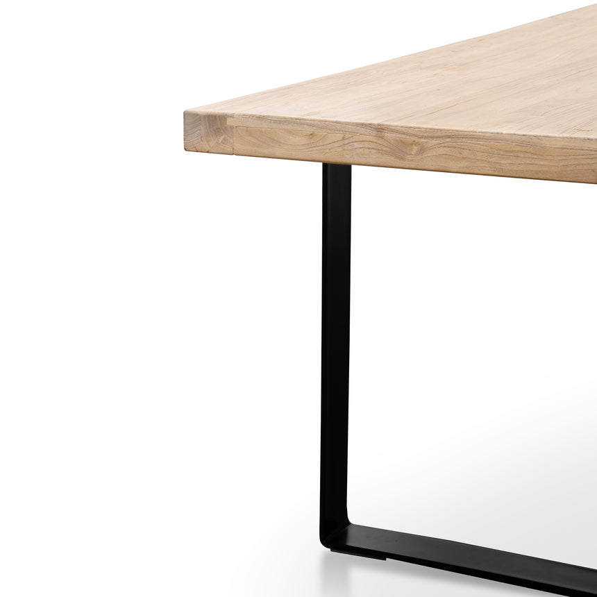 Reclaimed Elm Wood Dining Table 3m - Rustic Natural - Thick Top - View 7