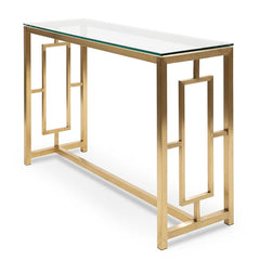 Ex Display - CDT2583-BS Glass Console table - Brushed Gold Base