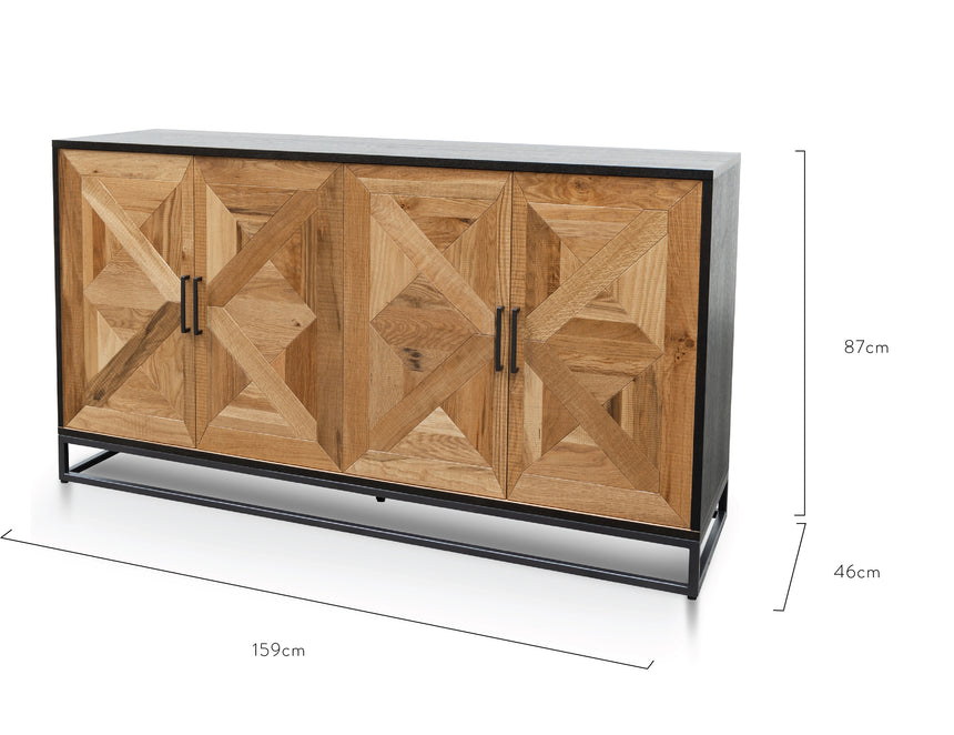 Wide Sideboard - European Knotty Oak and Peppercorn - View 9