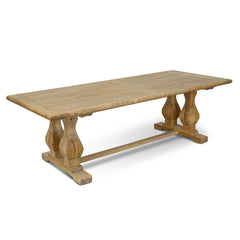CDT560 Wood Dining Table 2.4m - Rustic Natural