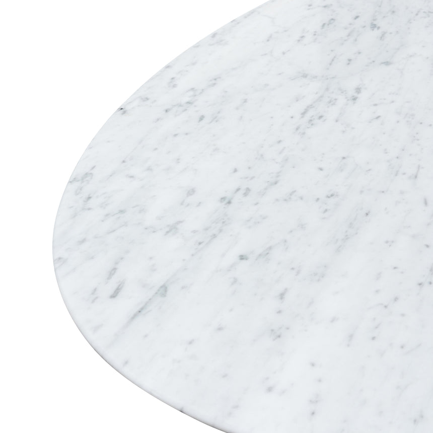 Oval 2m Marble Dining Table - Black Base - View 5