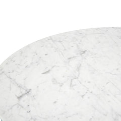 CDT976 1.15m Round Marble Dining Table - Dark Brown Base