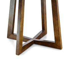 CDT976 1.15m Round Marble Dining Table - Dark Brown Base