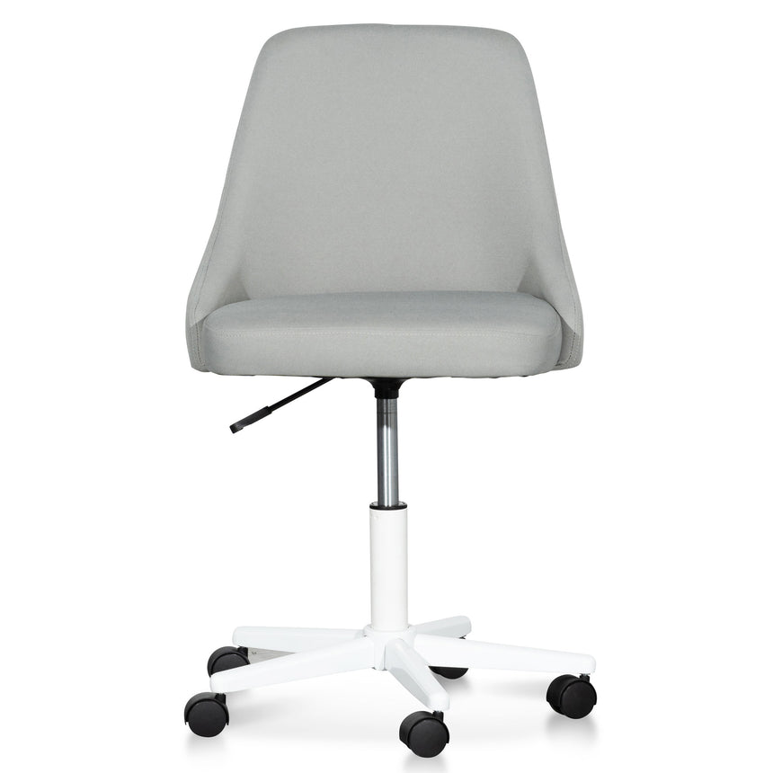 Grey Fabric Office Chair | White Base | Myka Home - View 2