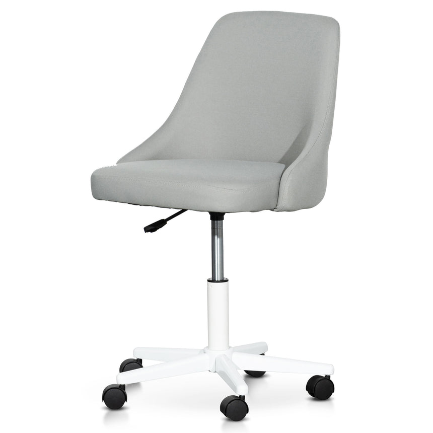 Grey Fabric Office Chair | White Base | Myka Home