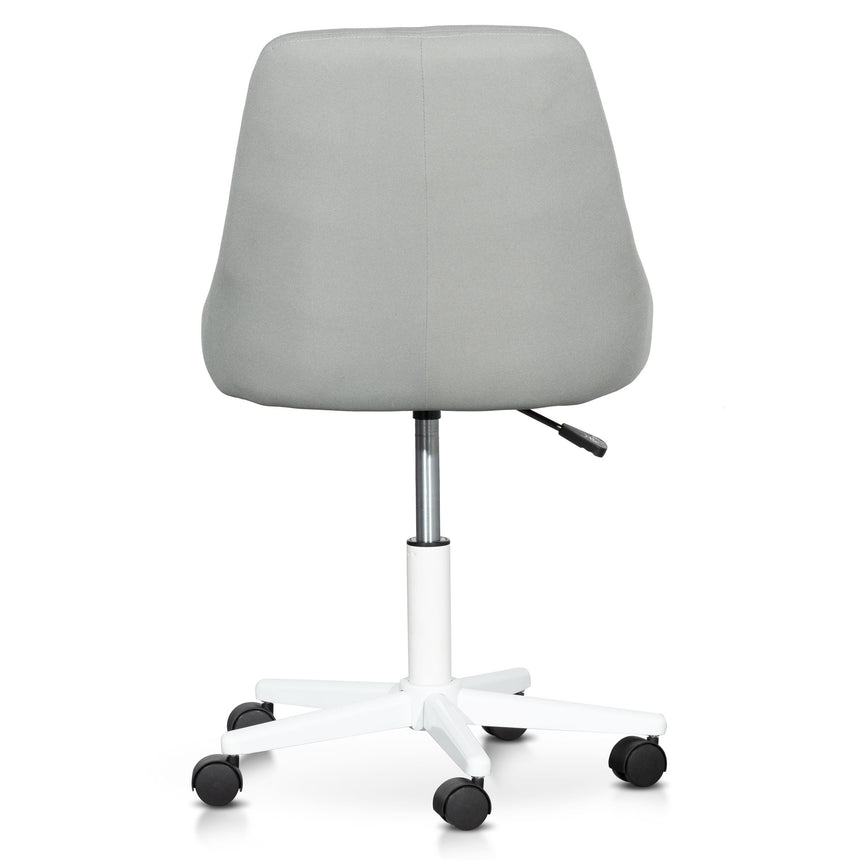Grey Fabric Office Chair | White Base | Myka Home - View 5