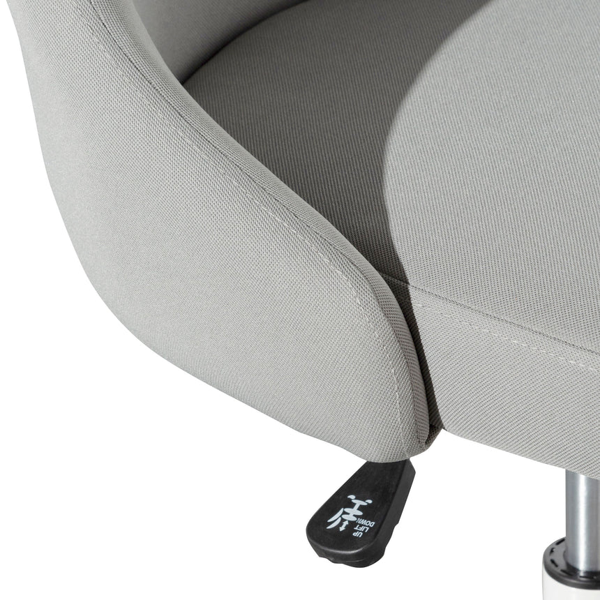 Grey Fabric Office Chair | White Base | Myka Home - View 7