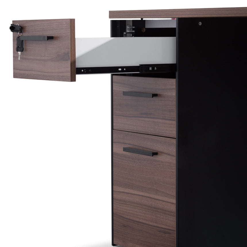 1.6m Single Seater Walnut Office Desk | Black Legs | Myka Home - View 7