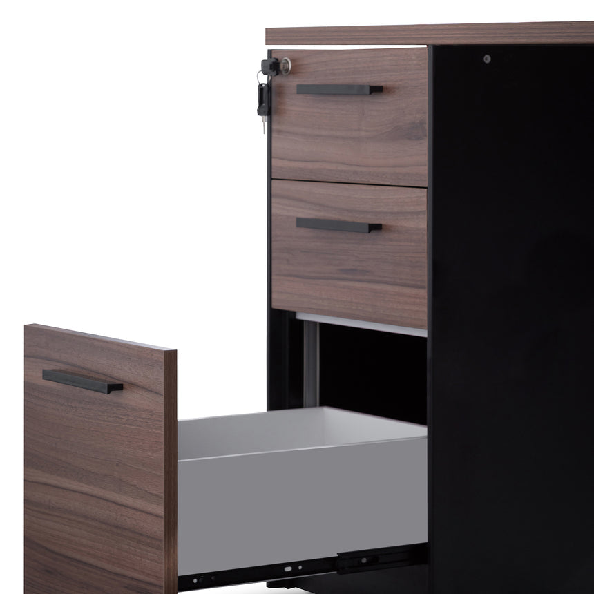 1.6m Single Seater Walnut Office Desk | Black Legs | Myka Home - View 9