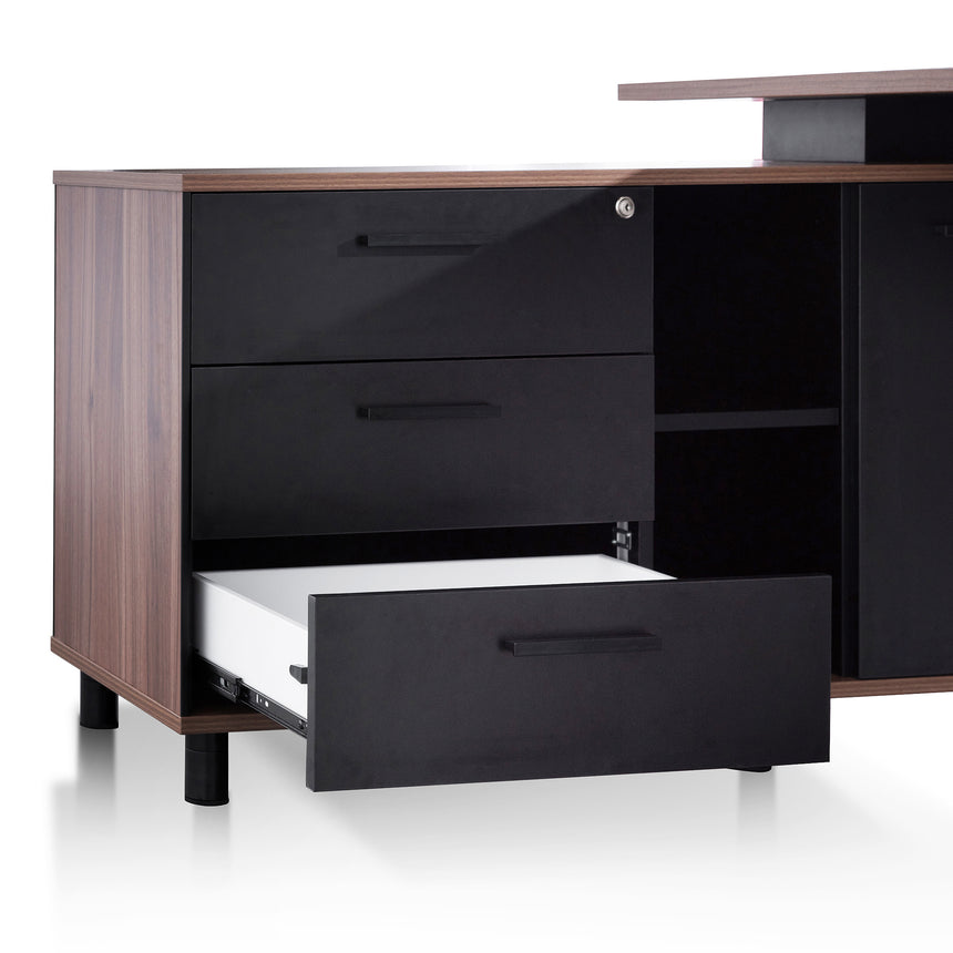 1.8m Executive Desk Left Return with Black Legs | Walnut | Myka Home - View 11