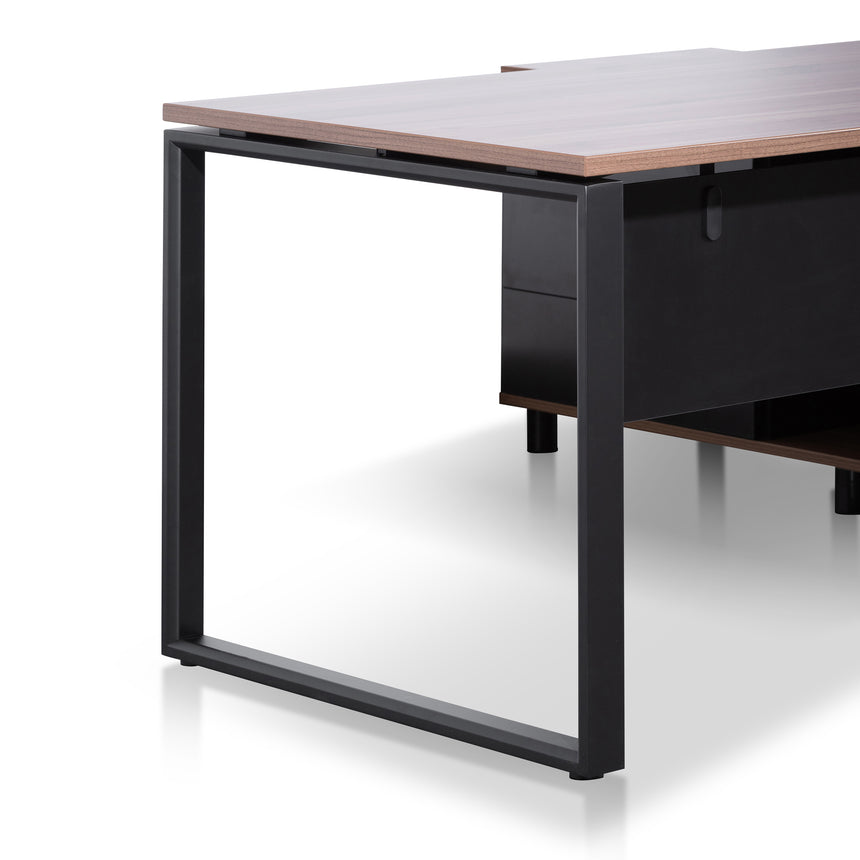 1.8m Executive Desk Left Return with Black Legs | Walnut | Myka Home - View 4