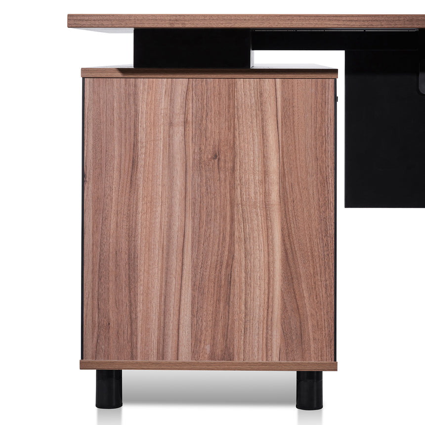 1.8m Executive Desk Right Return with Black Legs | Walnut | Myka Home - View 12