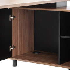 COT6166-SN 1.8m Executive Desk Right Return with Black Legs - Walnut