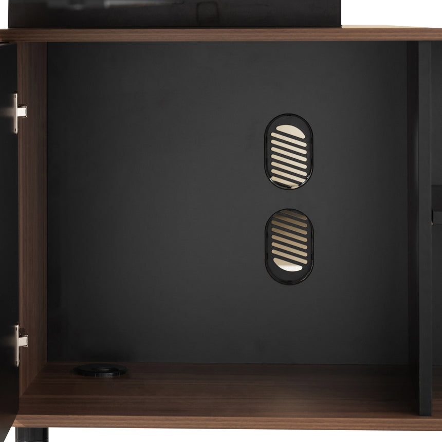 1.8m Executive Desk Right Return with Black Legs | Walnut | Myka Home - View 8