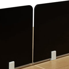 COT6739-SN-OF6164-SN-2xOT6163-SN 4 Seater Workstation with Black Screen - Natural Top - Black Base