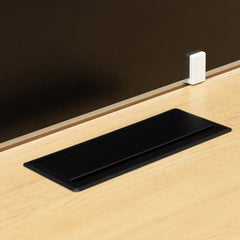 COT6739-SN-OF6164-SN-2xOT6163-SN 4 Seater Workstation with Black Screen - Natural Top - Black Base