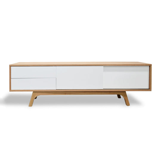 Ex Display - CTV361-BB 1.8m Scandinavian TV Entertainment Unit - Lowline - Natural