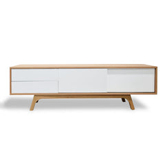Ex Display - CTV361-BB 1.8m Scandinavian TV Entertainment Unit - Lowline - Natural