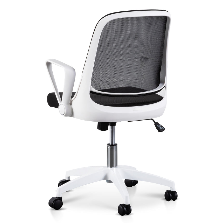Black Office Chair | White Arm and Base | Myka Home - View 4
