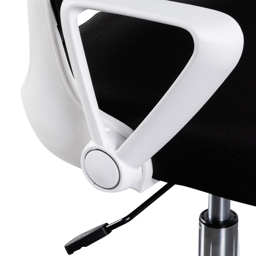 Black Office Chair | White Arm and Base | Myka Home - View 7