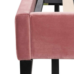 Florence King Bed Frame | Blush Peach Velvet | Myka Home