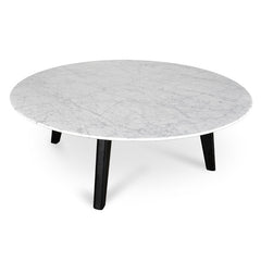 CCF2008-SD 100cm Marble Coffee Table with Black Legs