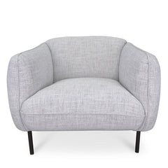CLC921-IG Armchair in Light Spec Grey - Black Metal Legs