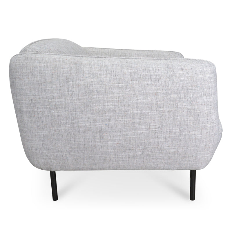 Armchair in Light Spec Grey | Black Metal Legs | Myka Home - View 5