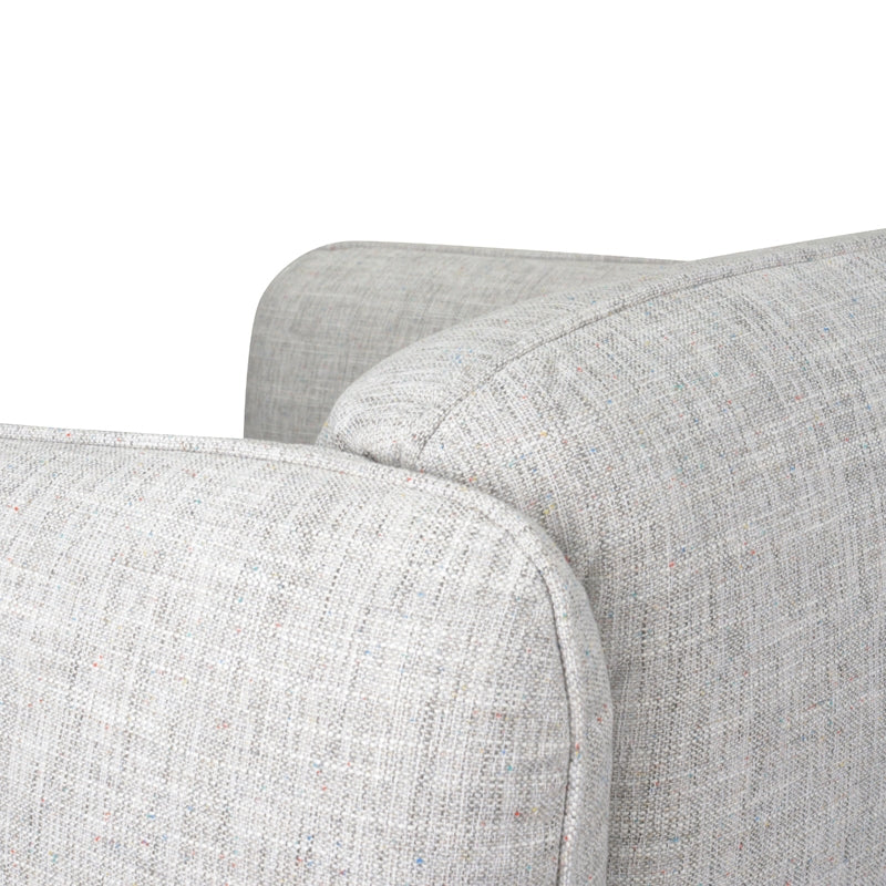 Armchair in Light Spec Grey | Black Metal Legs | Myka Home - View 8