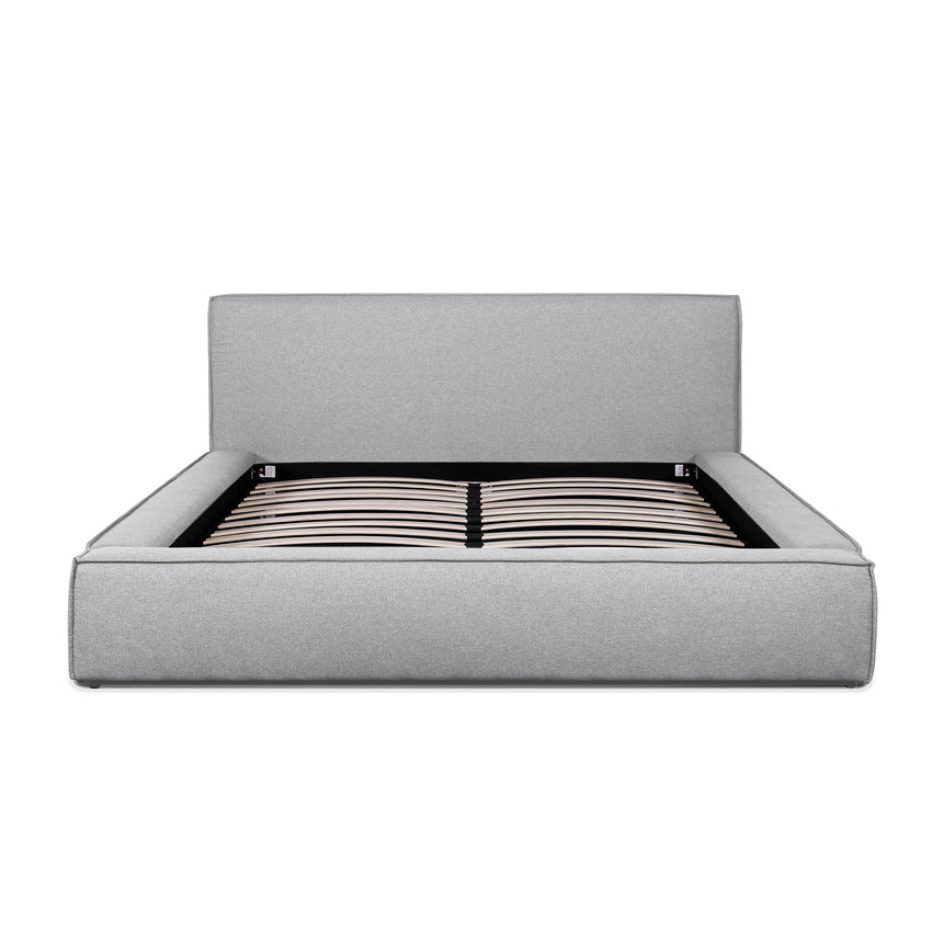 Copenhagen King Bed Frame | Pearl Grey Fabric | Myka Home - View 3