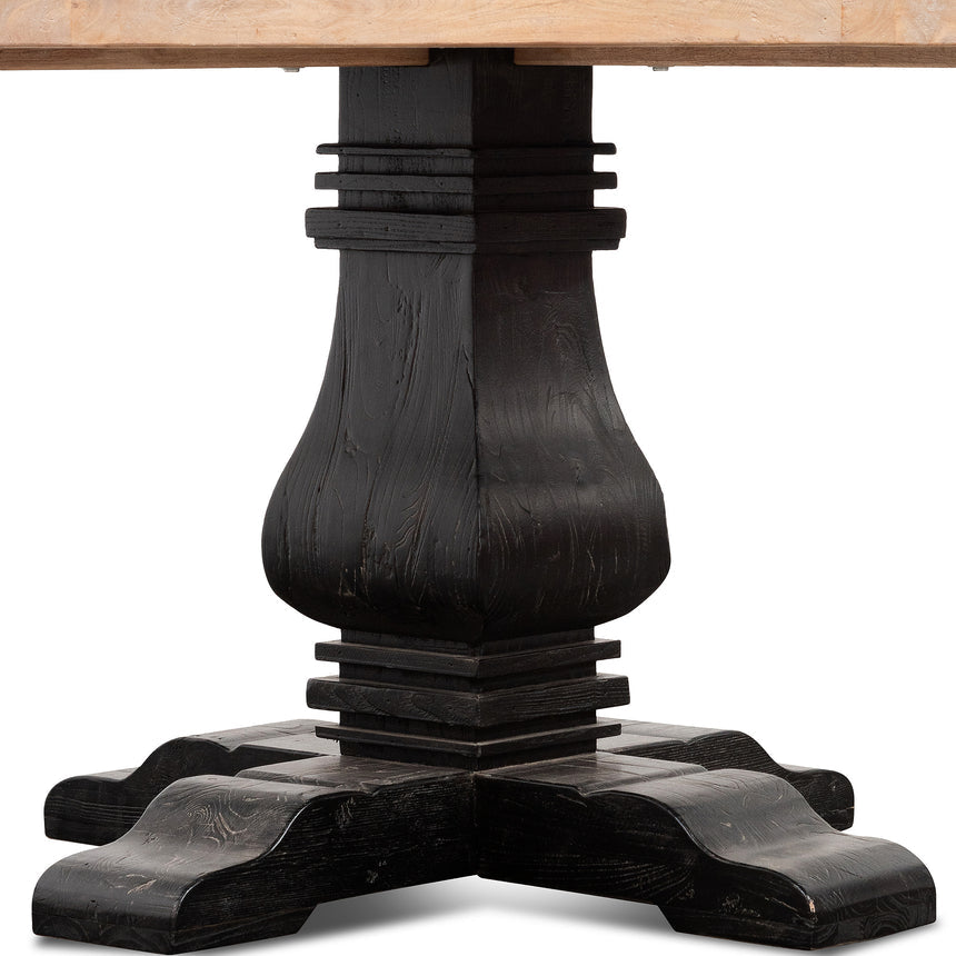 1.4m Natural Round Dining Table - Black Base - View 8