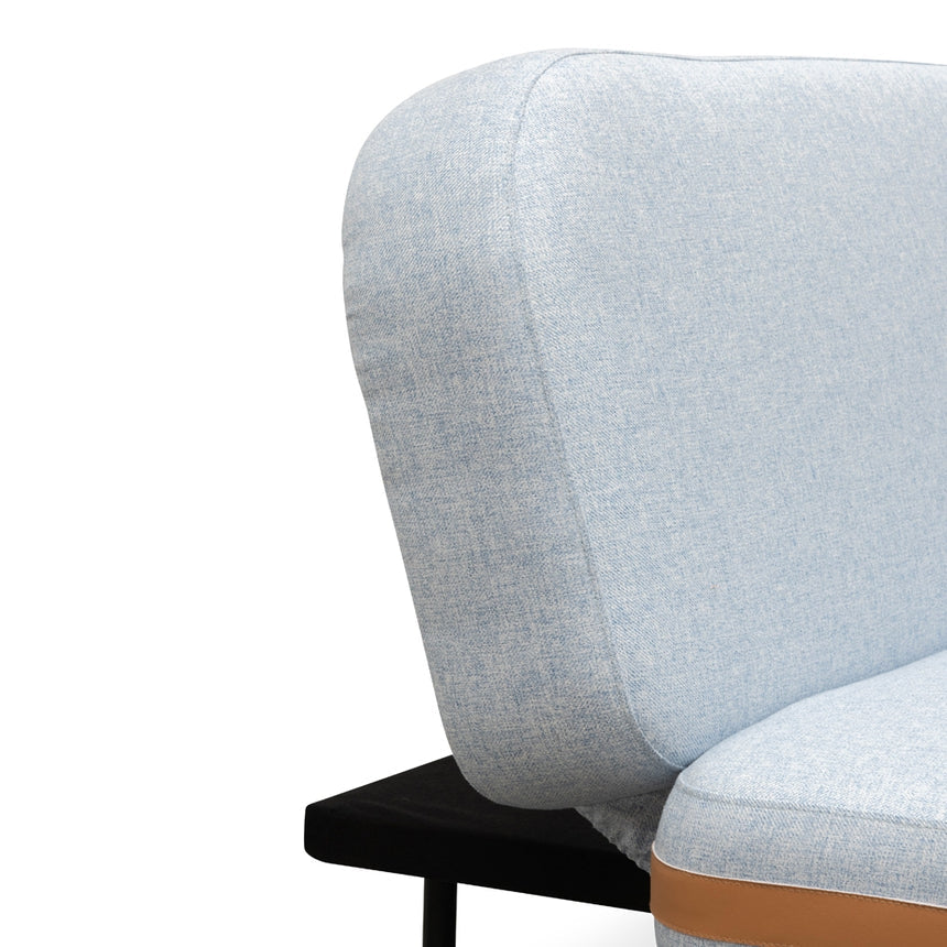 3 Seater Sofa Bed - Light Blue - View 10