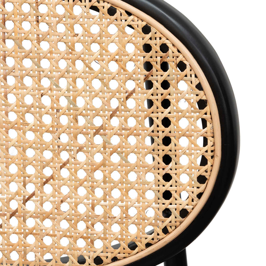 Rattan Back Dining Chair - Silver Grey Fabric - View 9