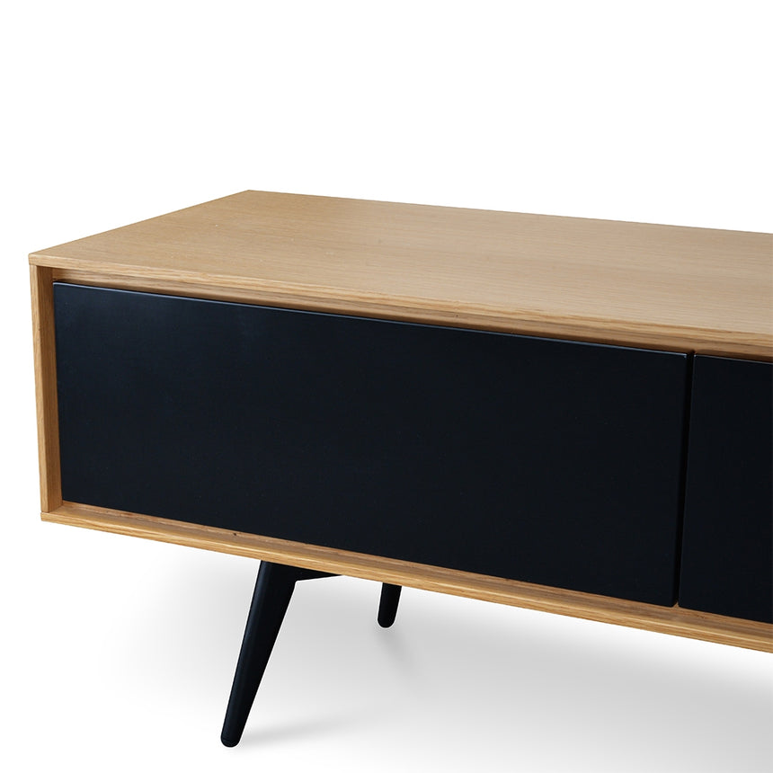 TV Unit With Black Drawers | Natural | Myka Home - View 7