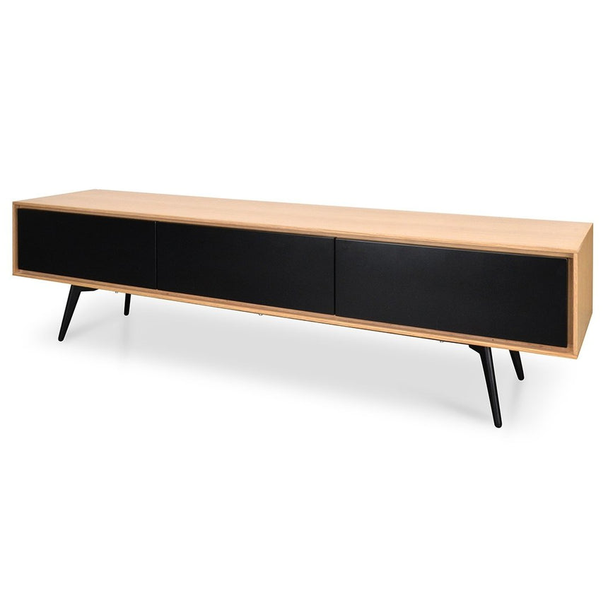 TV Unit With Black Drawers | Natural | Myka Home