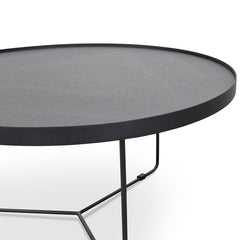 Ccf391L-Bb 90CM Round Coffee Table | Black Oak Top | Myka Home
