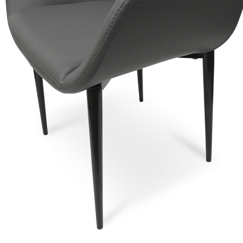Dining Chair in Charcoal Grey With Black Legs - View 7