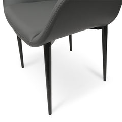 CDC962-SD Dining Chair in Charcoal Grey With Black Legs