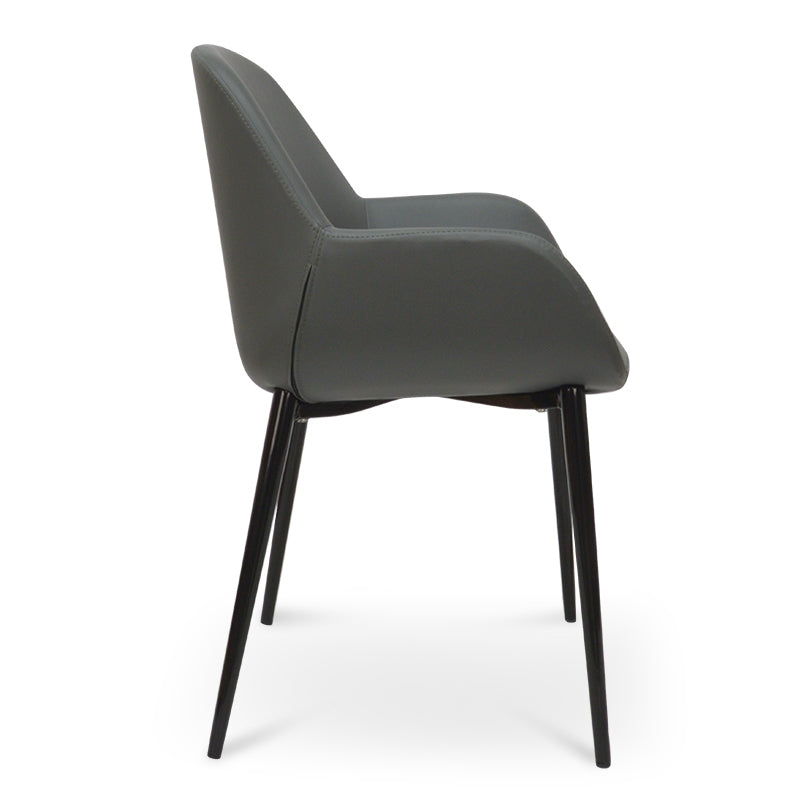 Dining Chair in Charcoal Grey With Black Legs - View 5