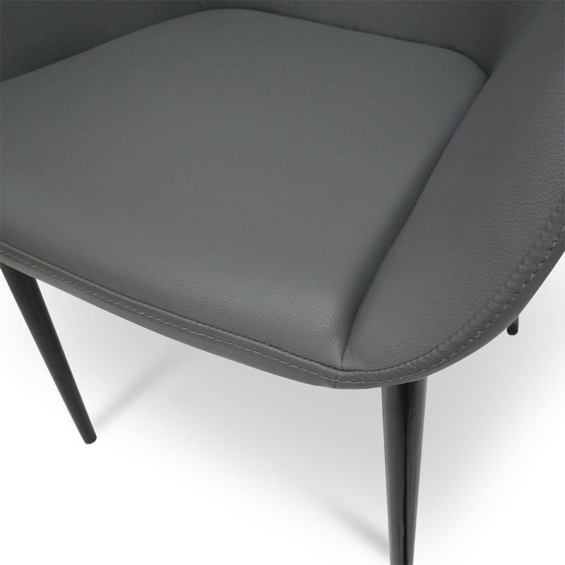 Dining Chair in Charcoal Grey With Black Legs - View 8