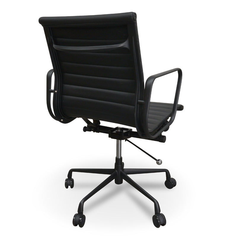 PU Leather Office Chair - Full Black - View 4
