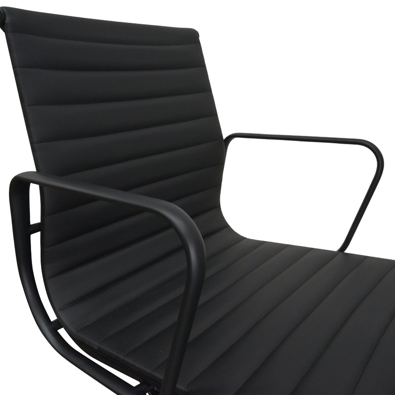 PU Leather Office Chair - Full Black - View 6