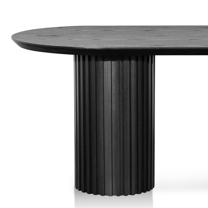 2.2m Wooden Dining Table - Black Oak - View 3