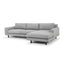 3 Seater Right Chaise Sofa | Graphite Grey With Black Legs | Myka Home
