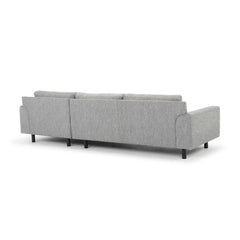 3 Seater Right Chaise Sofa | Graphite Grey With Black Legs | Myka Home