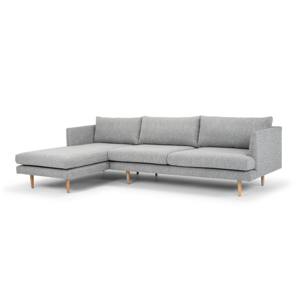 Seater With Left Chaise Sofa - Graphite Grey with Natural Legs