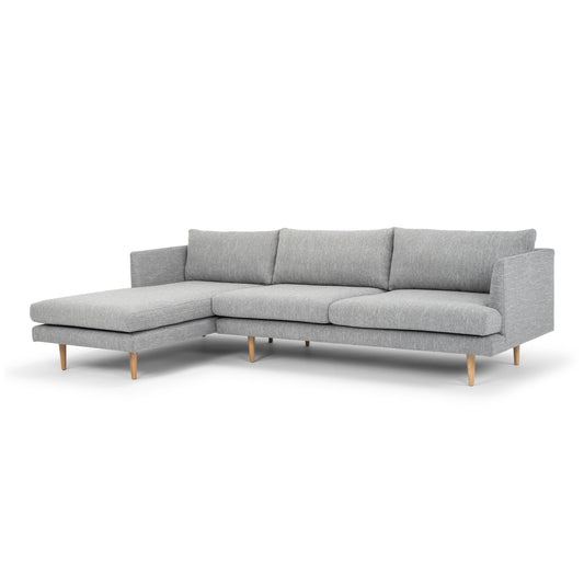 Seater With Left Chaise Sofa - Graphite Grey with Natural Legs