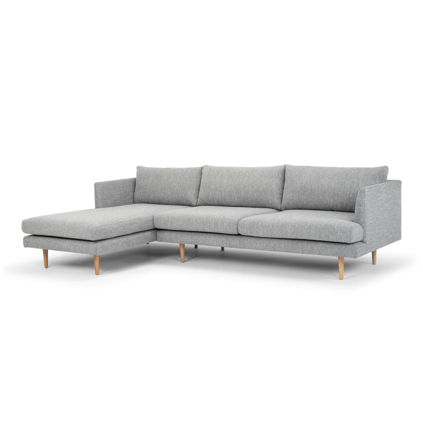 Seater With Left Chaise Sofa - Graphite Grey with Natural Legs